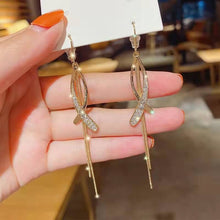 Load image into Gallery viewer, 1 Pair Cross Fishtail Tassel Earrings
