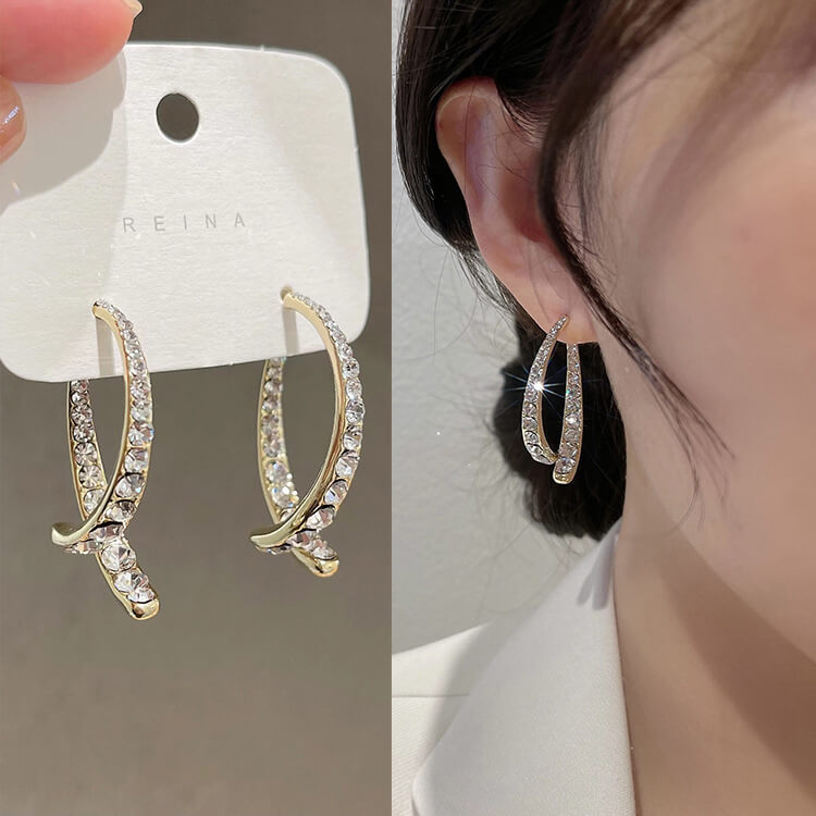 1 Pair Fishtail Cross Earrings