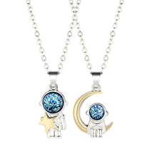 Load image into Gallery viewer, Astronaut Couple Necklace Moon Star
