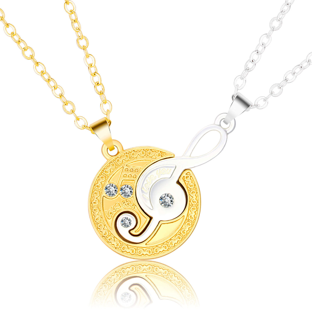 Music Note Pendant Necklaces for Couple