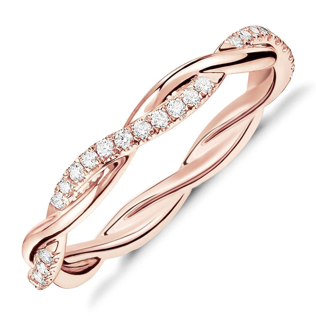 14K Gold Plated Cubic Zirconia Eternity Band for Women